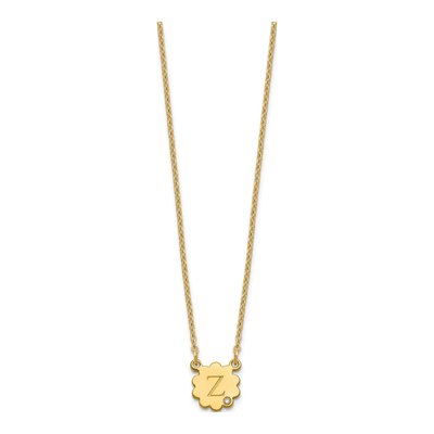 Personalized Initial Flower Necklace with Diamond – view 2
