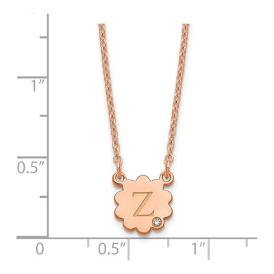 Rose Gold-Plated Sterling Silver Diamond Personalized Initial Necklace – view 2
