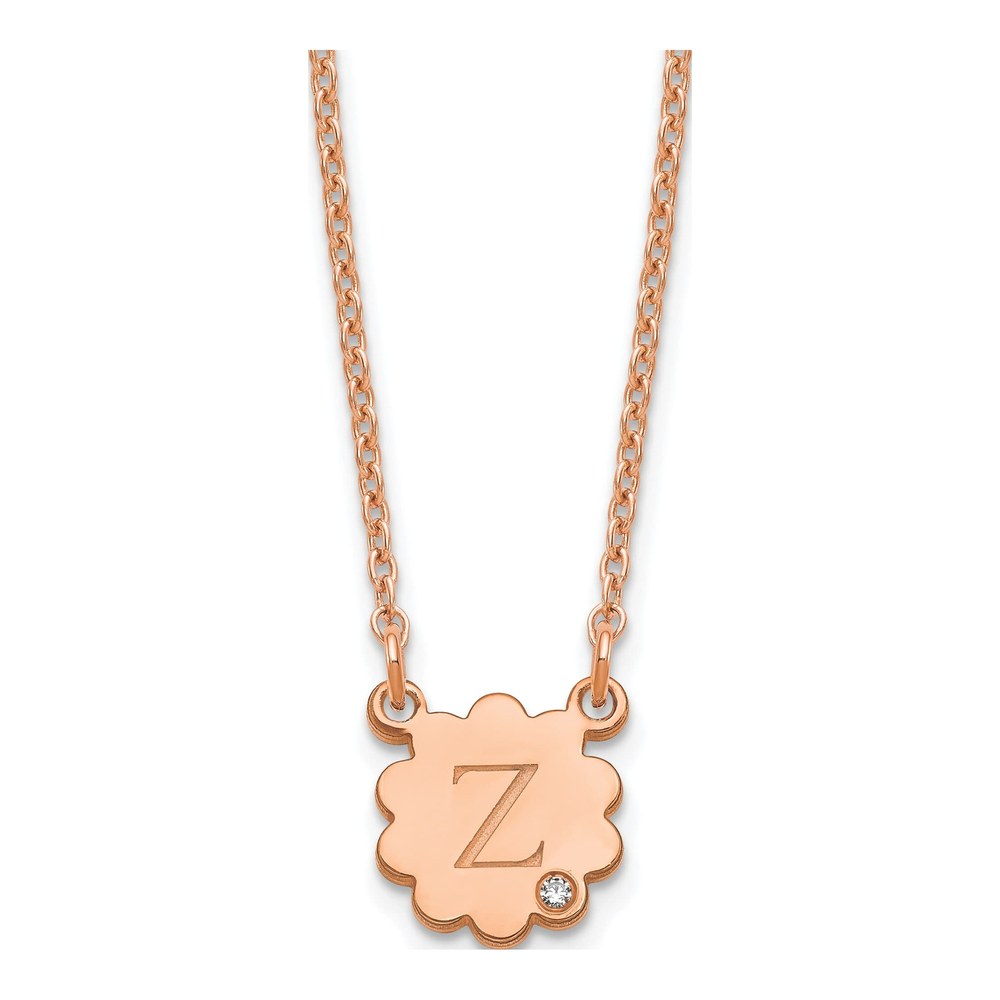 Rose Gold-Plated Sterling Silver Diamond Personalized Initial Necklace