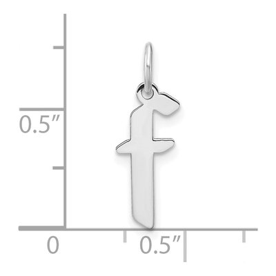 Sterling Silver Lowercase Letter F Pendant – view 3