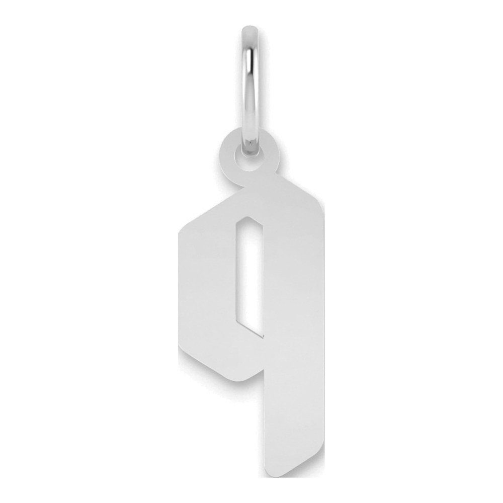 Sterling Silver Lowercase Letter Q Initial Pendant