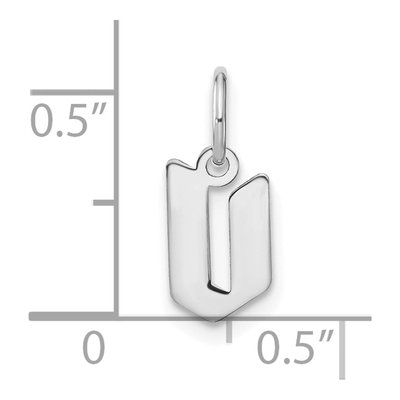 Sterling Silver Lowercase Letter V Pendant – view 3