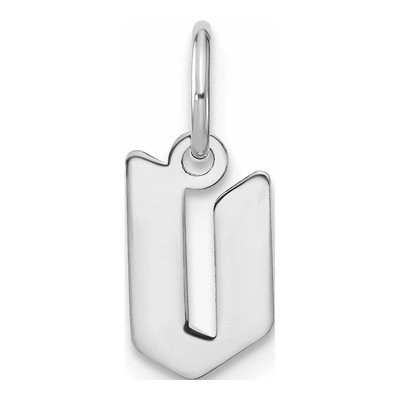 Sterling Silver Lowercase Letter V Pendant