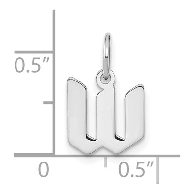 Sterling Silver Lowercase Letter W Pendant – view 3