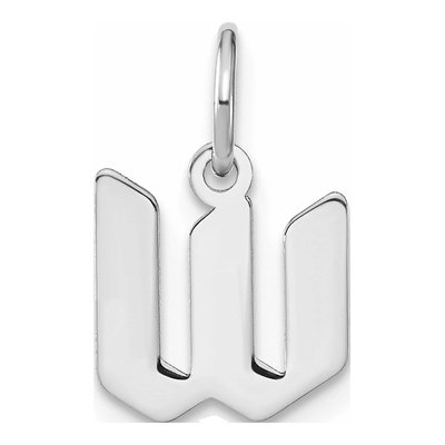 Sterling Silver Lowercase Letter W Pendant