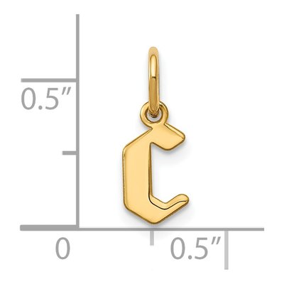 14K Yellow Gold Lower Case Letter C Pendant – view 3