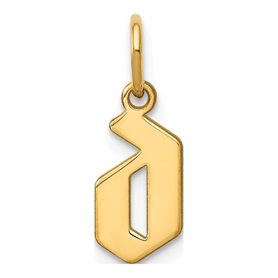 14K Yellow Gold Letter D Pendant
