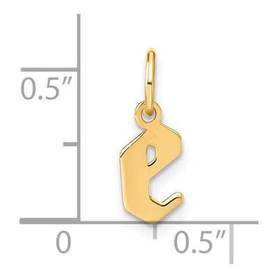 14K Yellow Gold Lowercase Letter E Pendant – view 5
