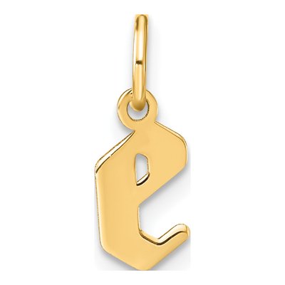 14K Yellow Gold Lowercase Letter E Pendant