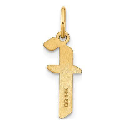14K Yellow Gold Lowercase Letter F Pendant – view 4