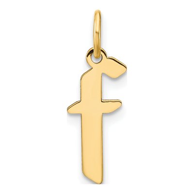 14K Yellow Gold Lowercase Letter F Pendant