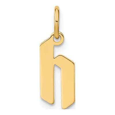 14K Yellow Gold Letter H Pendant