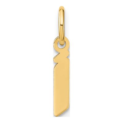 14K Yellow Gold Letter I Initial Pendant