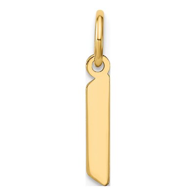 14K Yellow Gold Lowercase Letter L Pendant