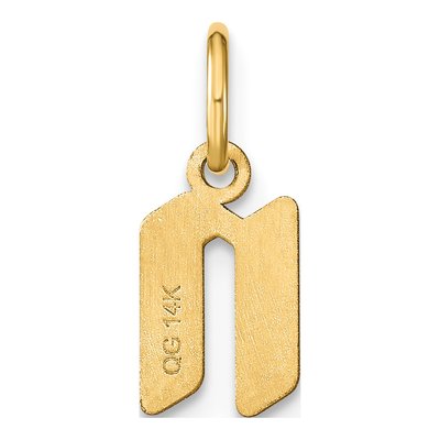 14K Yellow Gold Letter N Pendant – view 3