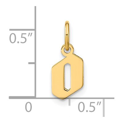 14K Yellow Gold Lowercase Letter O Pendant – view 5