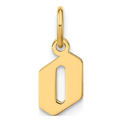 14K Yellow Gold Lowercase Letter O Pendant