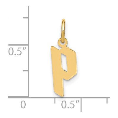 14K Yellow Gold Lowercase Letter P Pendant – view 5