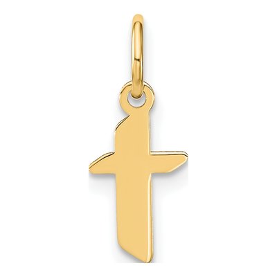 14K Yellow Gold Letter T Pendant