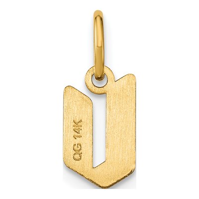 14K Yellow Gold Lowercase Letter V Pendant – view 4