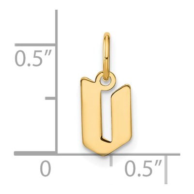14K Yellow Gold Lowercase Letter V Pendant – view 5