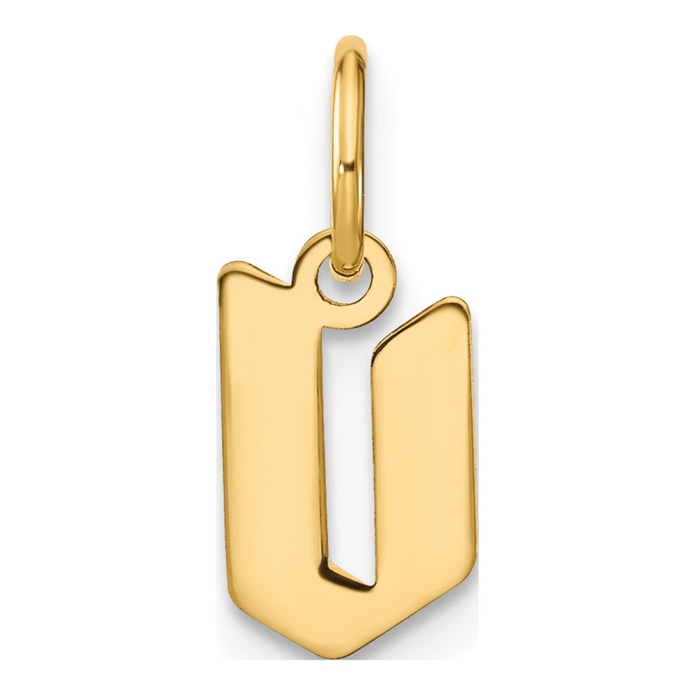 14K Yellow Gold Lowercase Letter V Pendant