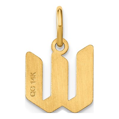 14K Yellow Gold Letter W Pendant – view 3