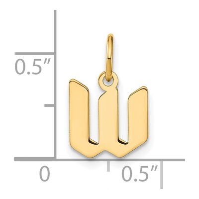 14K Yellow Gold Letter W Pendant – view 4
