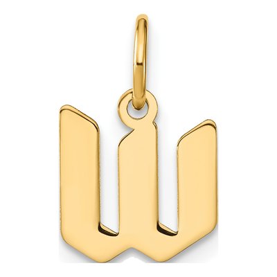 14K Yellow Gold Letter W Pendant