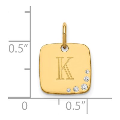 Gold-Plated Sterling Silver Diamond Personalized Initial Charm – view 2