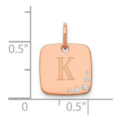 Rose Gold-Plated Sterling Silver Diamond Initial Charm – view 2