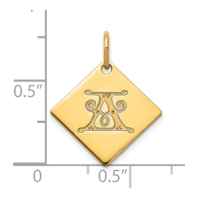 Gold-Plated Sterling Silver Letter A Charm – view 2
