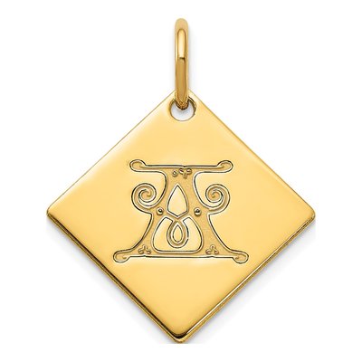 Gold-Plated Sterling Silver Letter A Charm