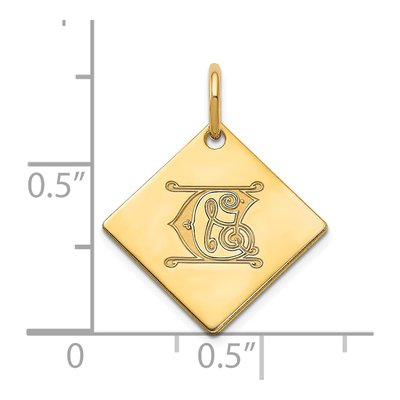 Gold-Plated Sterling Silver Letter C Charm – view 2