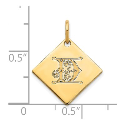Gold-Plated Sterling Silver Letter D Charm – view 2