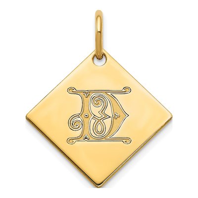 Gold-Plated Sterling Silver Letter D Charm