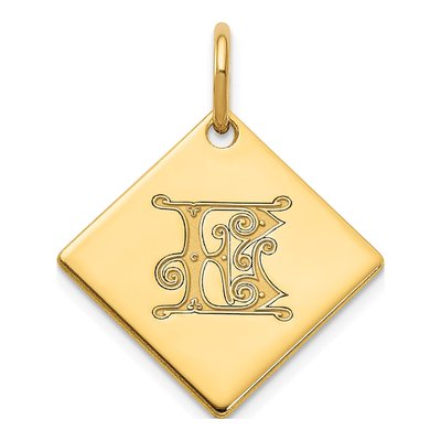 Gold-Plated Sterling Silver Letter E Charm