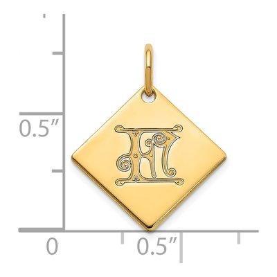 Gold-Plated Sterling Silver Letter F Charm – view 2