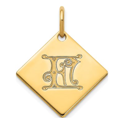 Gold-Plated Sterling Silver Letter F Charm