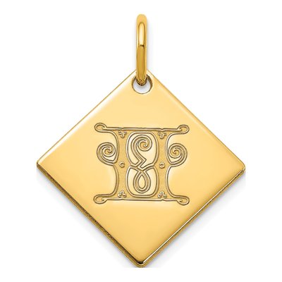Gold-Plated Sterling Silver Letter H Charm