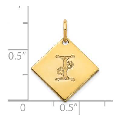 Gold-Plated Sterling Silver Letter I Initial Charm – view 2