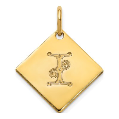 Gold-Plated Sterling Silver Letter I Initial Charm
