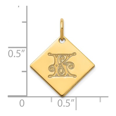 Gold-Plated Sterling Silver Letter K Charm – view 2