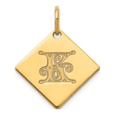 Gold-Plated Sterling Silver Letter K Charm