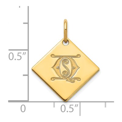 Gold-Plated Sterling Silver Letter Q Charm – view 2