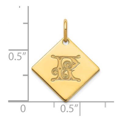 Gold-Plated Sterling Silver Letter R Charm – view 2