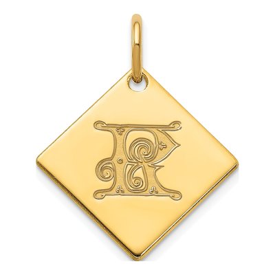 Gold-Plated Sterling Silver Letter R Charm