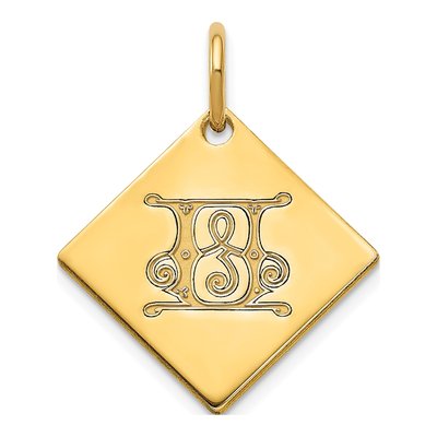 Gold-Plated Sterling Silver Letter U Charm