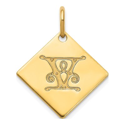Gold-Plated Sterling Silver Letter V Charm