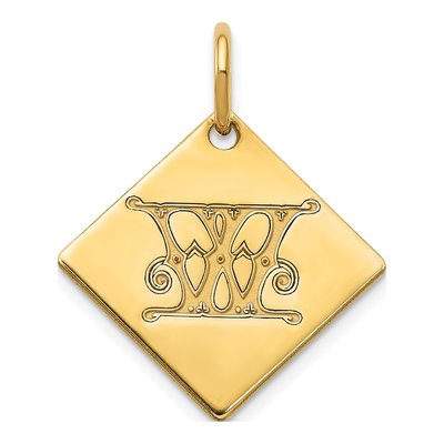 Gold-Plated Sterling Silver Letter W Charm